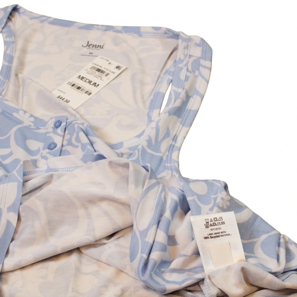 New! Women’s Printed Henley Tank Top & Shorts Sleep Set Size Medium